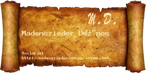 Madenszieder Dános névjegykártya